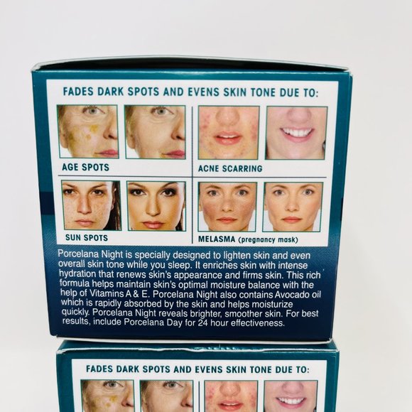 2 x Porcelana Lightening Cream Nighttime Moisturizer Hydration 3 oz New Exp 9/23 - Picture 2 of 5